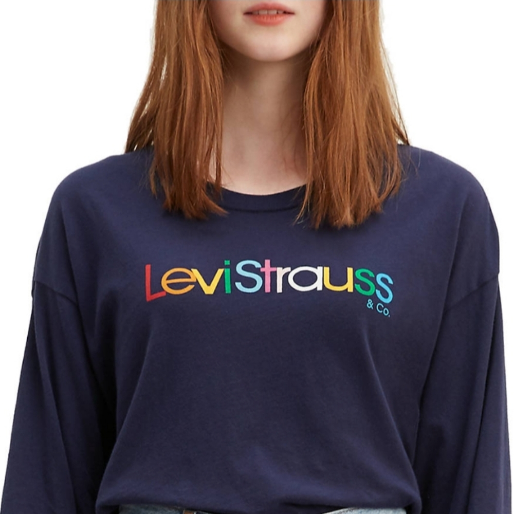 Levi's‎ NWT graphic long sleeve rainbow logo shirt
